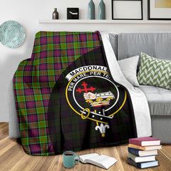 MacDonald of Clanranald Tartan Crest Blanket Wave Style
