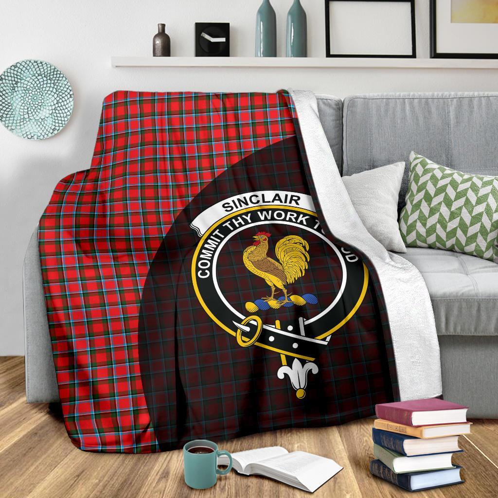 Sinclair Modern Tartan Crest Blanket Wave Style