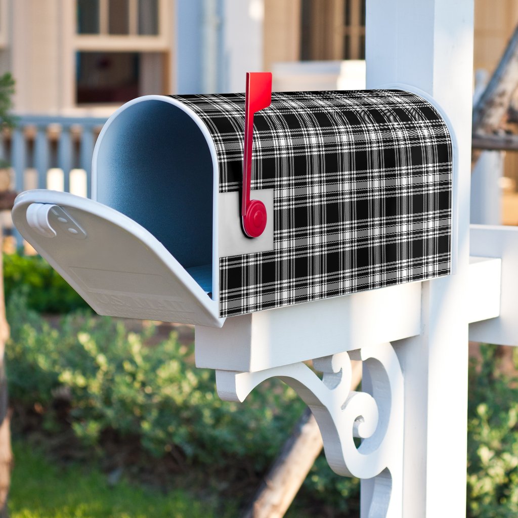 Menzies Black & White Modern Tartan Mailbox