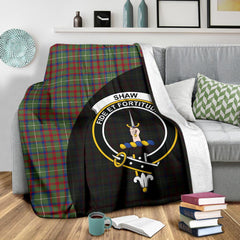 Shaw Green Modern Tartan Crest Blanket Wave Style