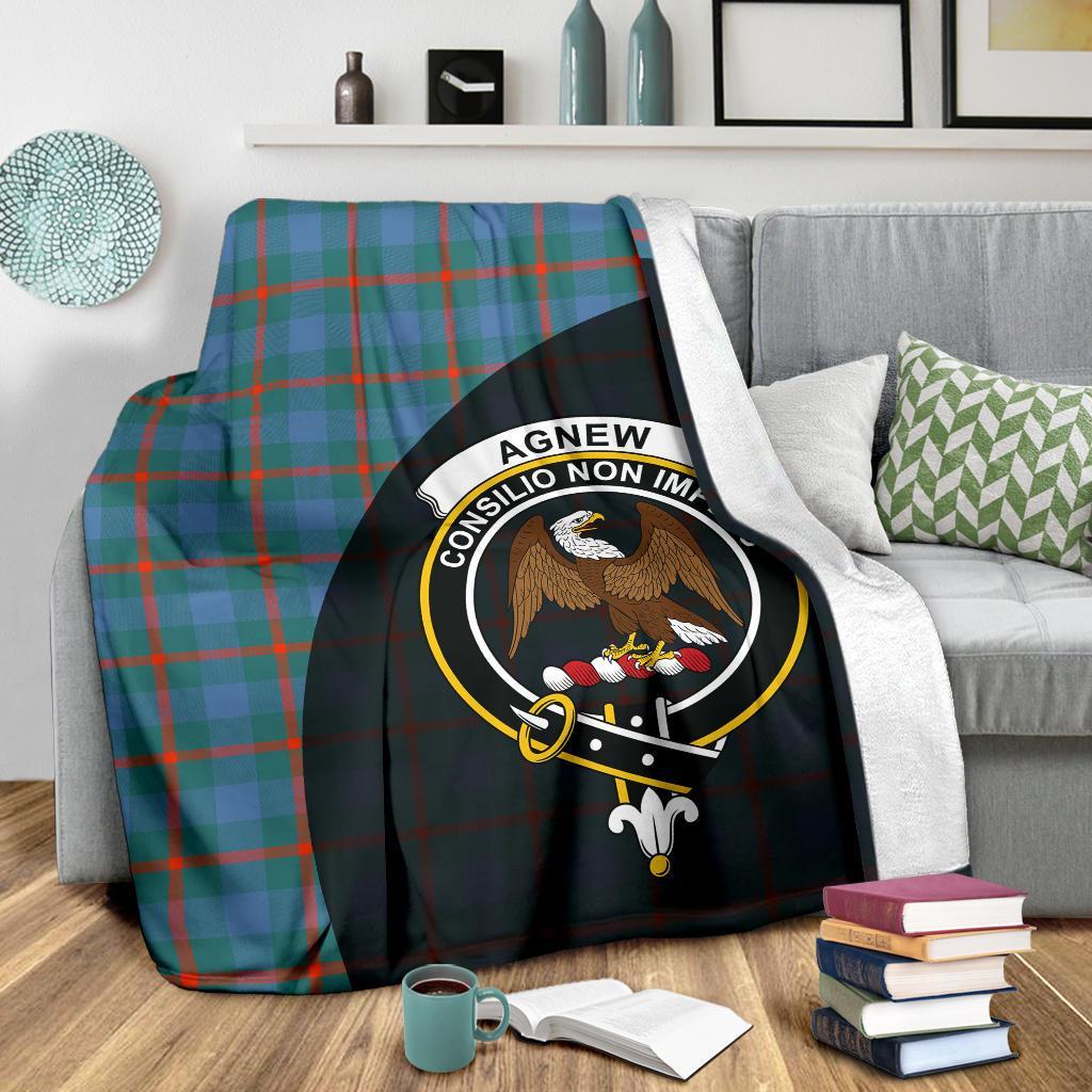 Agnew Ancient Tartan Crest Blanket Wave Style