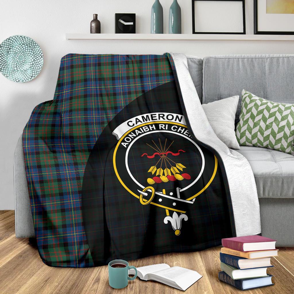 Cameron of Erracht Ancient Tartan Crest Blanket Wave Style