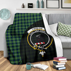 Tweedside District Tartan Crest Blanket Wave Style