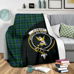 Stewart Hunting Modern Tartan Crest Blanket Wave Style