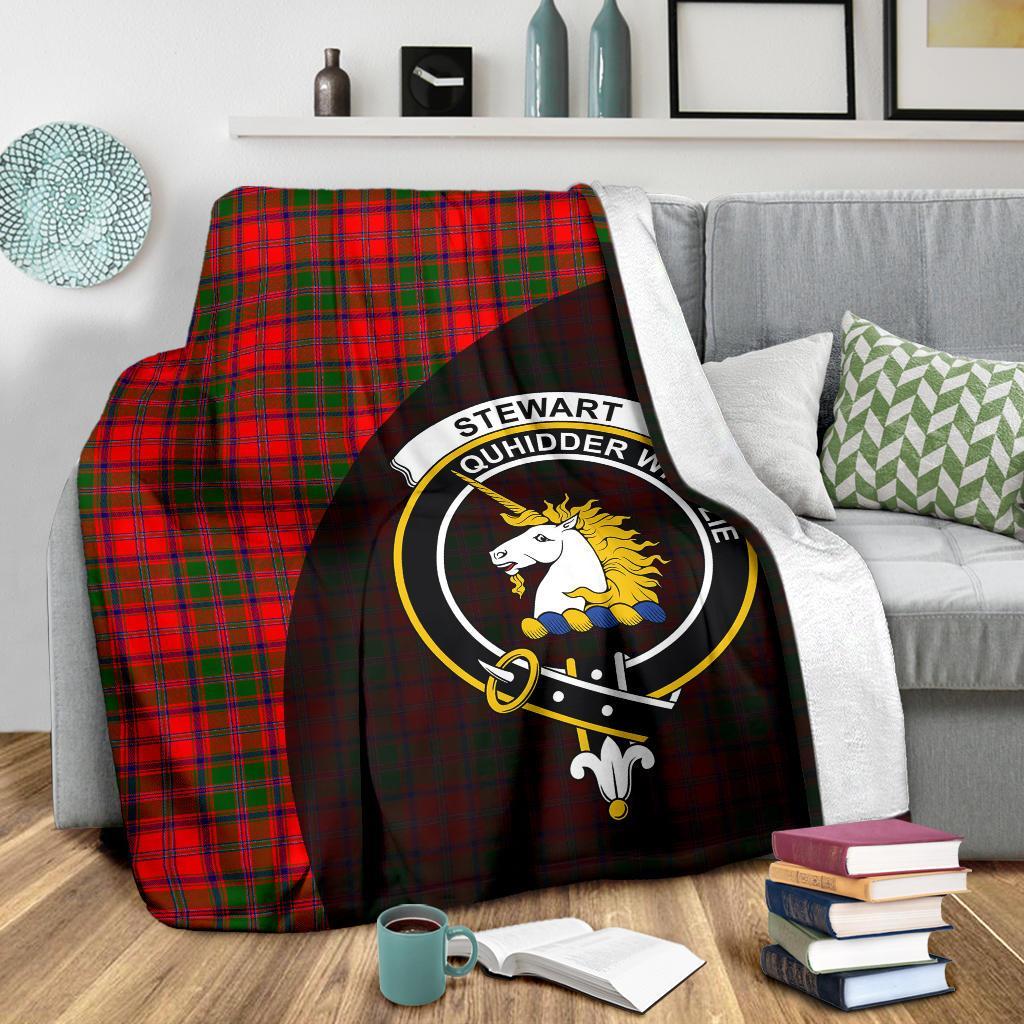 Stewart of Appin Modern Tartan Crest Blanket Wave Style