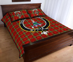 Morrison Red Modern Tartan Crest Quilt Bed Set