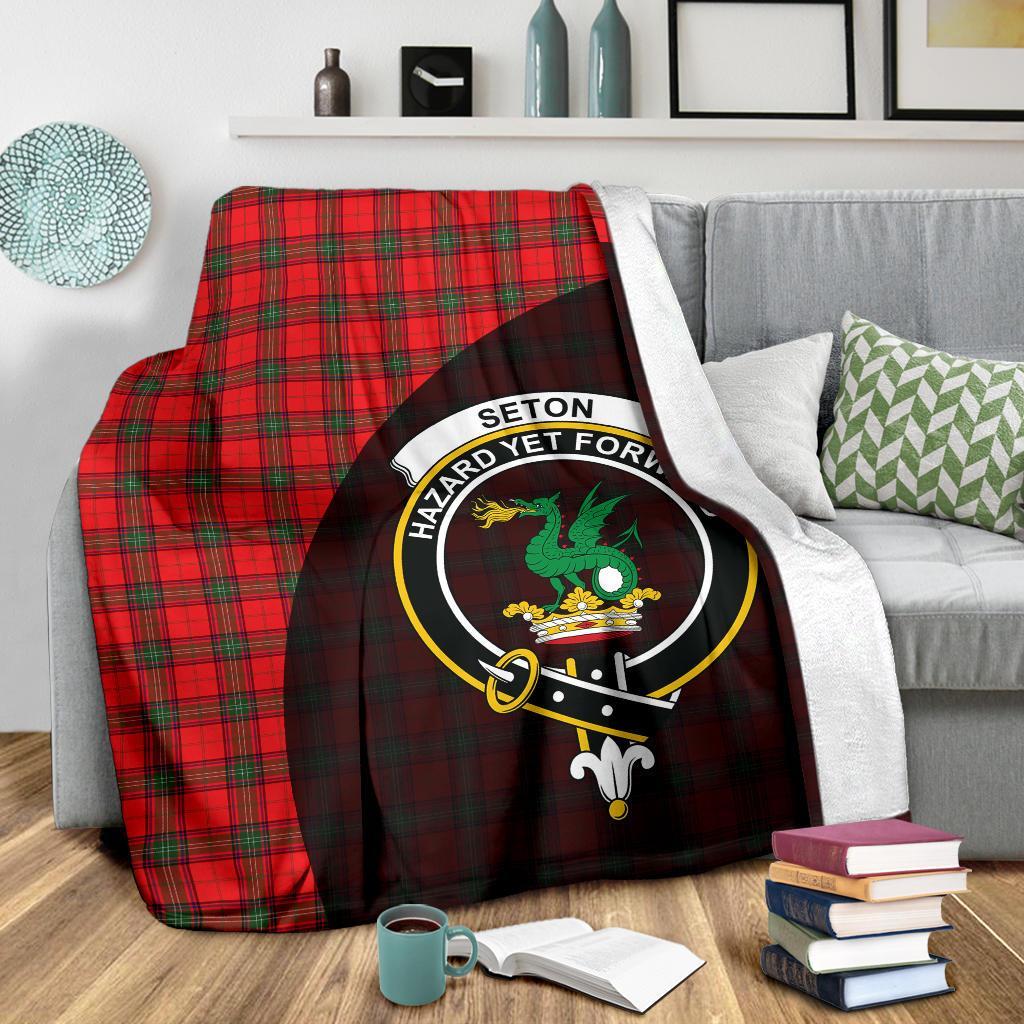 Seton Modern Tartan Crest Blanket Wave Style