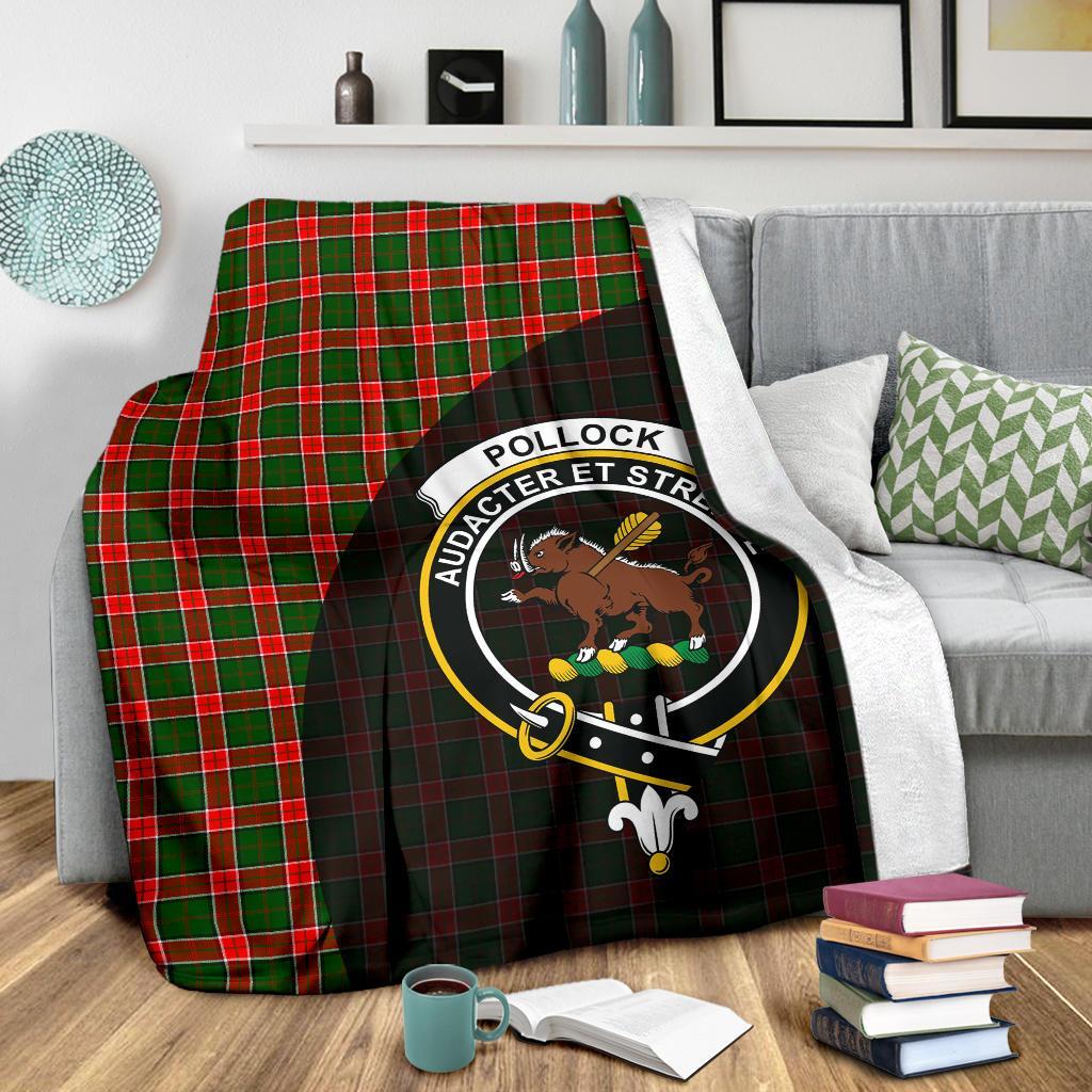Pollock Modern Tartan Crest Blanket Wave Style