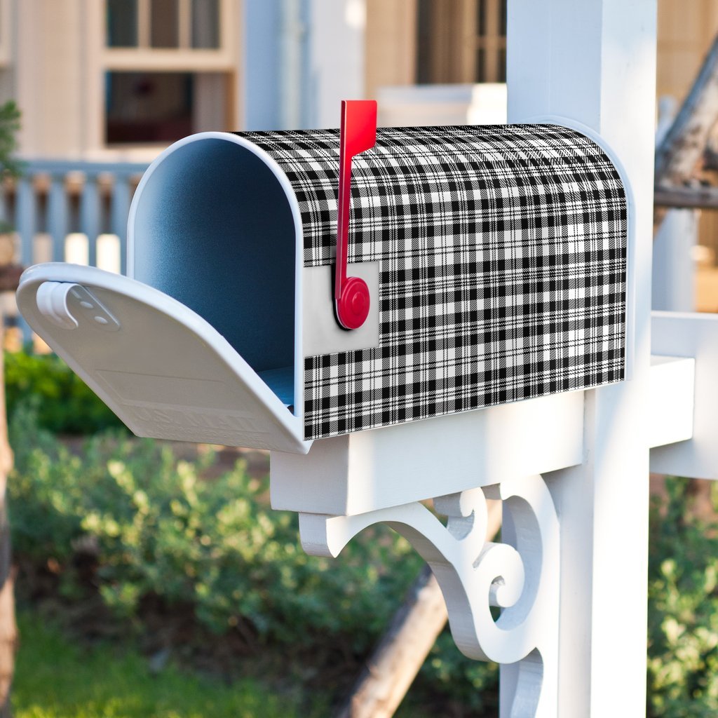 Scott Black & White Modern Tartan Mailbox