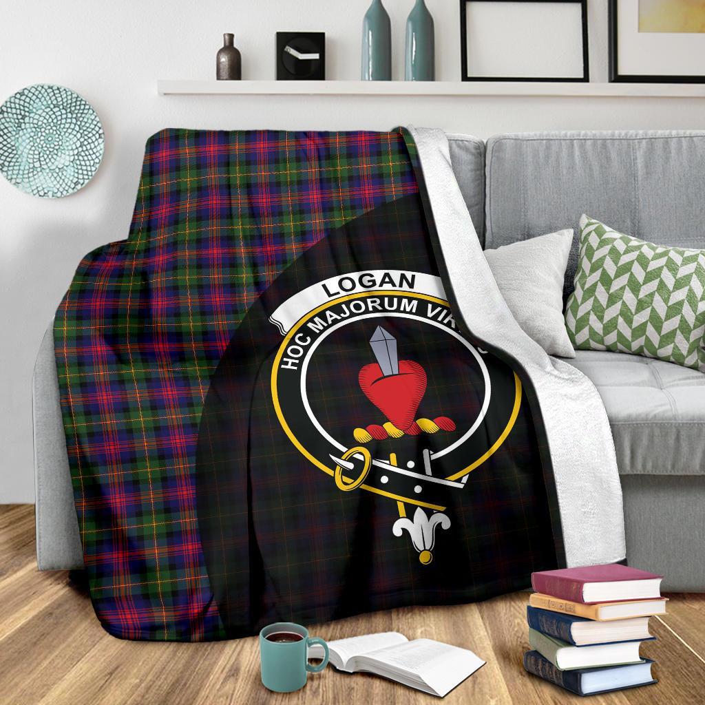 Logan Modern Tartan Crest Blanket Wave Style