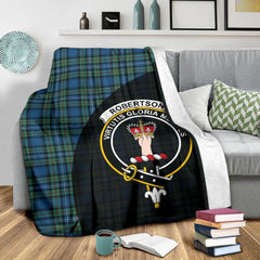 Robertson Hunting Ancient Tartan Crest Blanket Wave Style