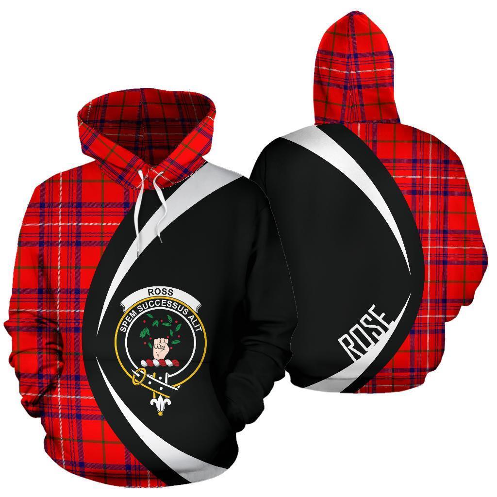 Rose Modern Tartan Crest Hoodie - Circle Style