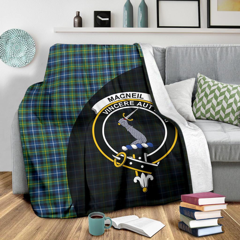 MacNeill of Barra Ancient Tartan Crest Blanket Wave Style