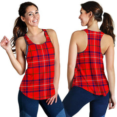 Rose Modern Tartan Women Racerback Tank Top