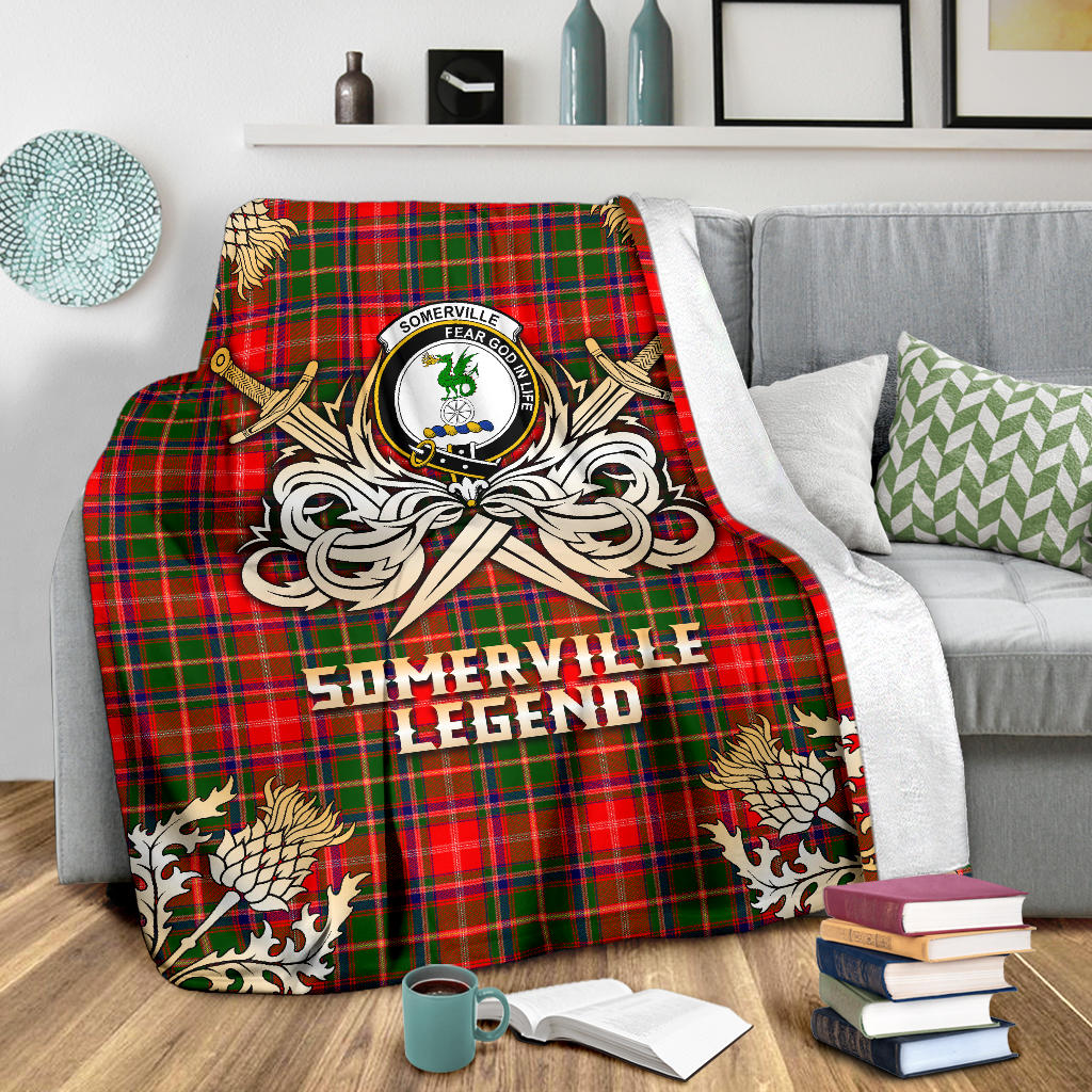 Somerville Modern Tartan Gold Courage Symbol Blanket - SP