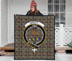 Scott Green Weathered Tartan Crest Quilt - SP