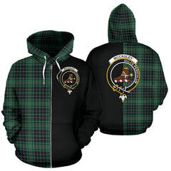 McCauley Hunting Ancient Tartan Crest Zipper Hoodie - Half Of Me Style SP