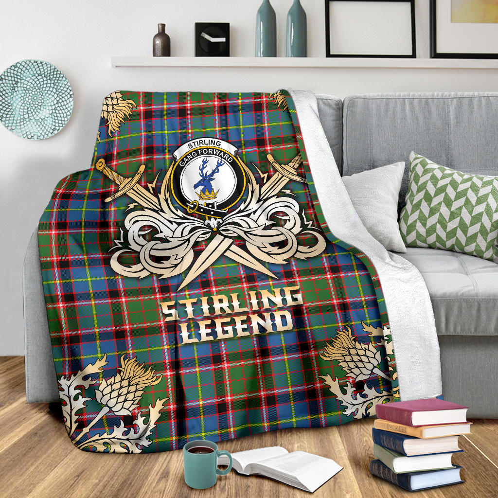 Stirling Bannockburn Tartan Gold Courage Symbol Blanket - SP