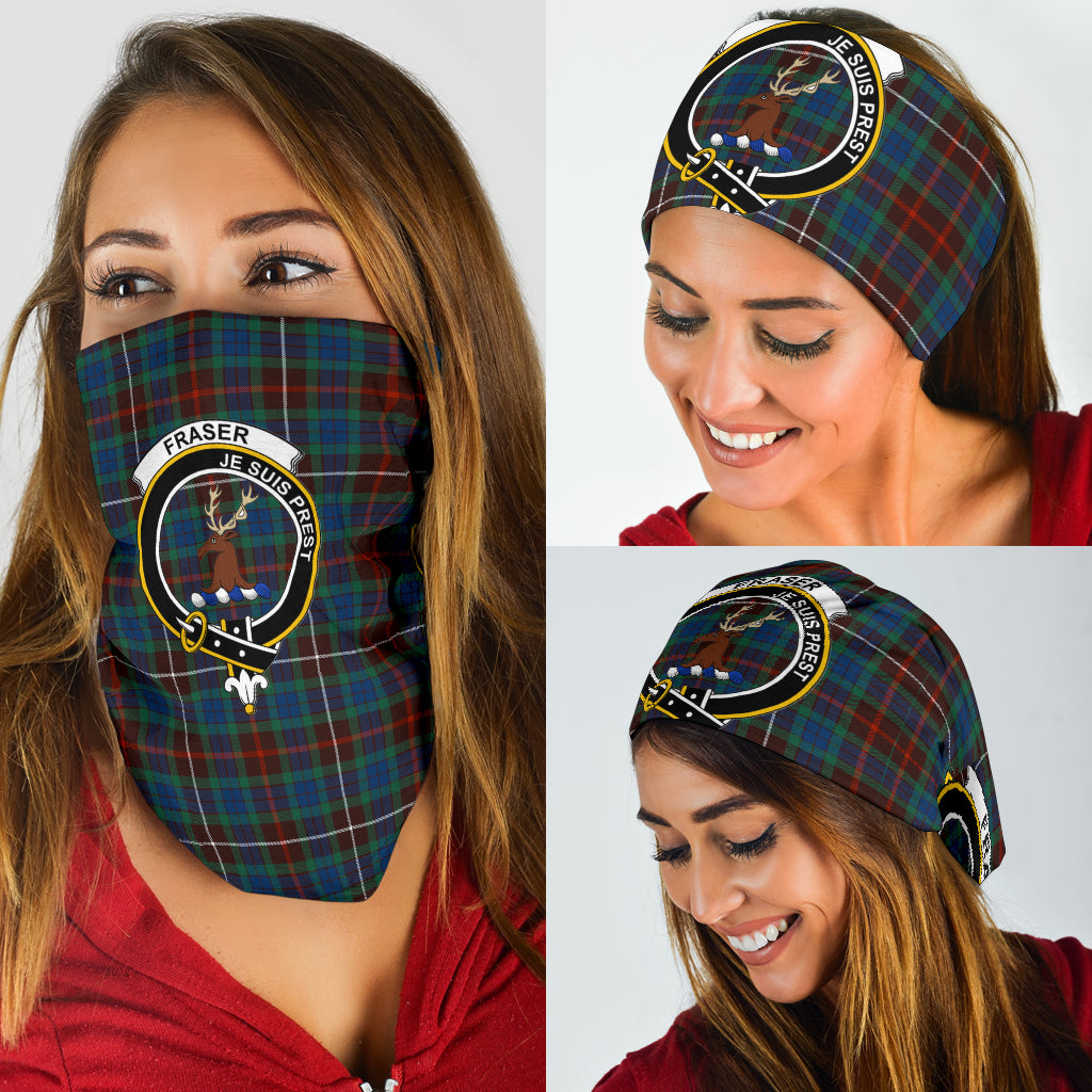 Fraser Hunting Ancient Tartan Crest Bandana - Neck Gaiter