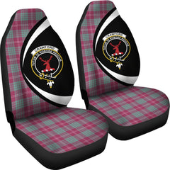 Crawford Ancient Tartan Crest Circle Style Car Seat Cover