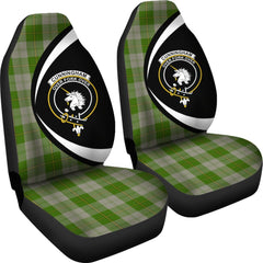 Cunningham Dress Green Dancers Tartan Crest Circle Style Car Seat Cover