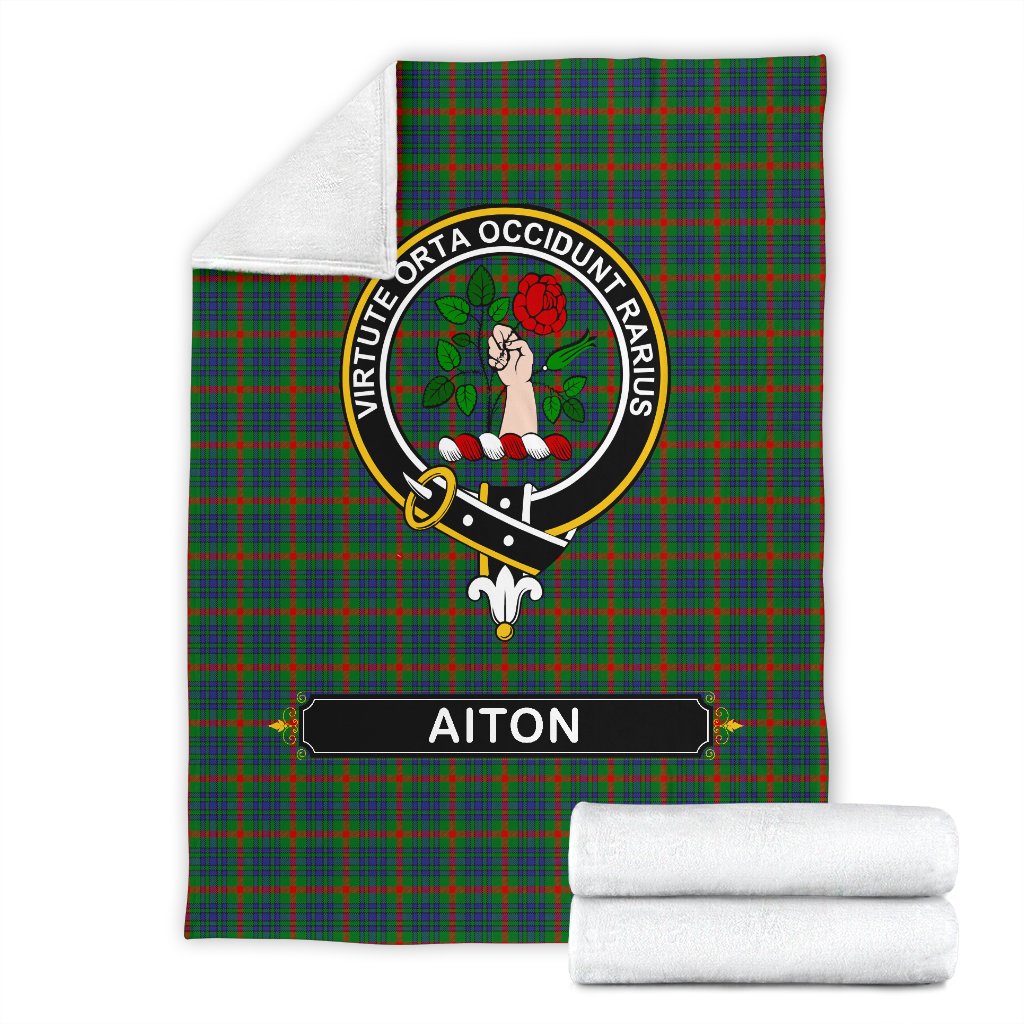 Aiton Family Tartan Crest Blanket - 3 Sizes