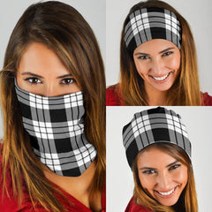 MacFarlane Black And White Tartan Neck Gaiter - Bandana