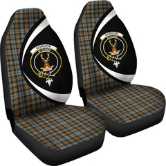 Gordon Weathered Tartan Crest Car Seat Cover