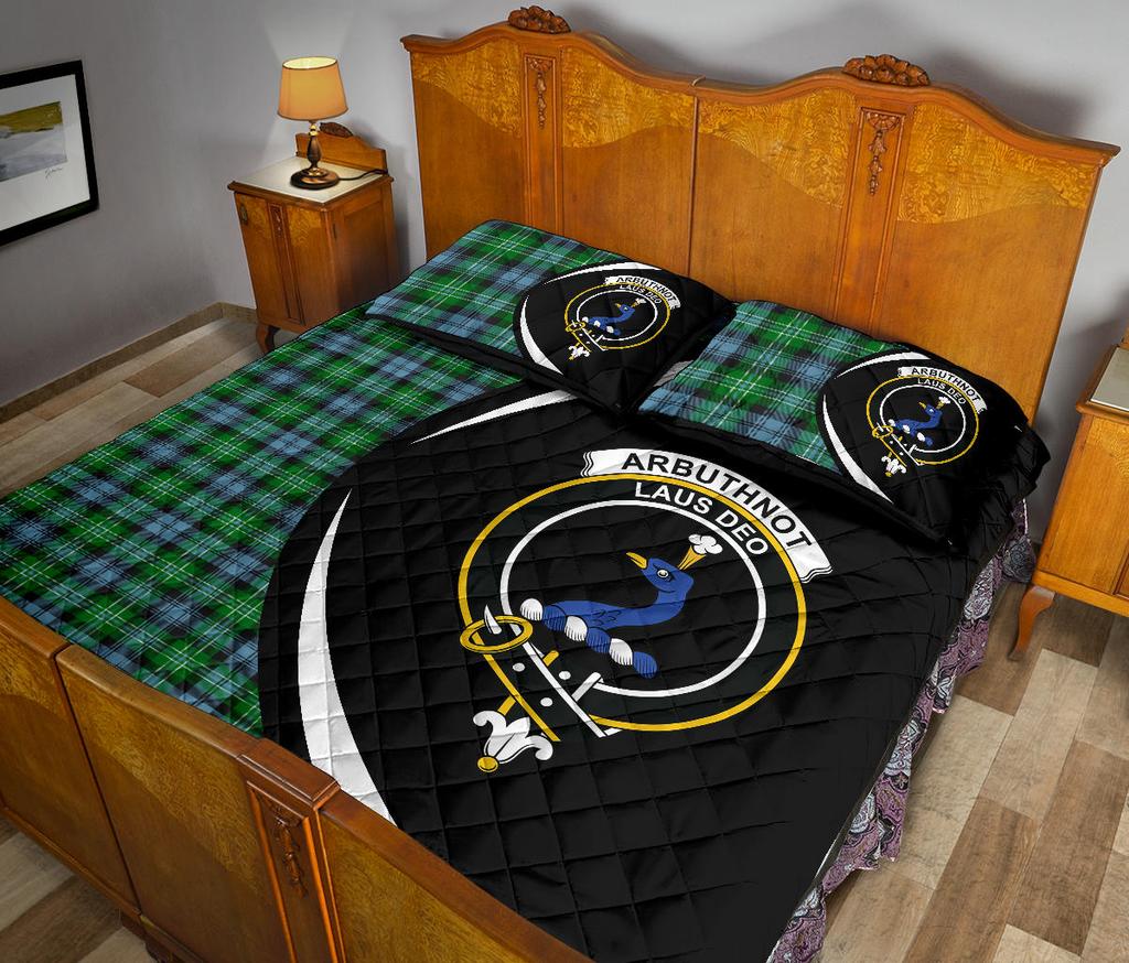 Arbuthnot Ancient Tartan Crest Circle Style Quilt Bed Set