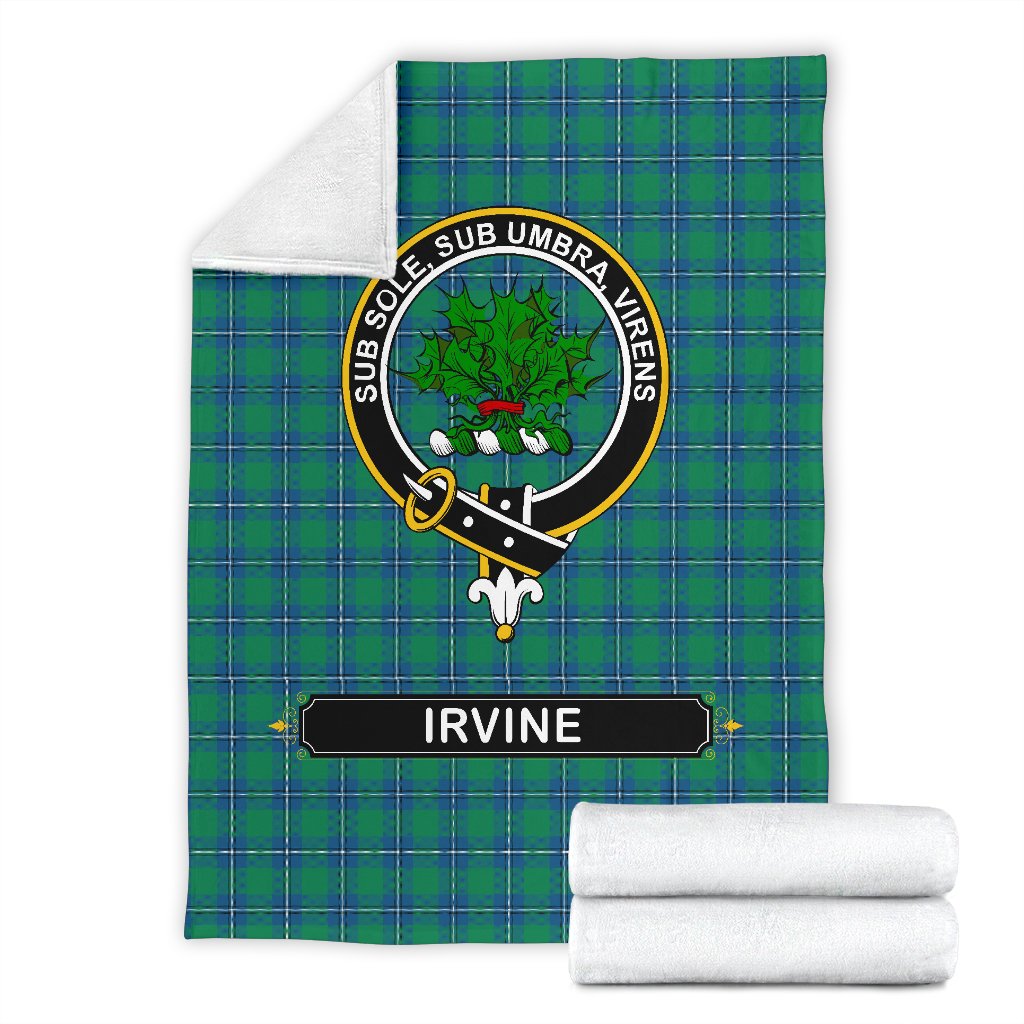 Irvine Family Tartan Crest Blanket - 3 Sizes