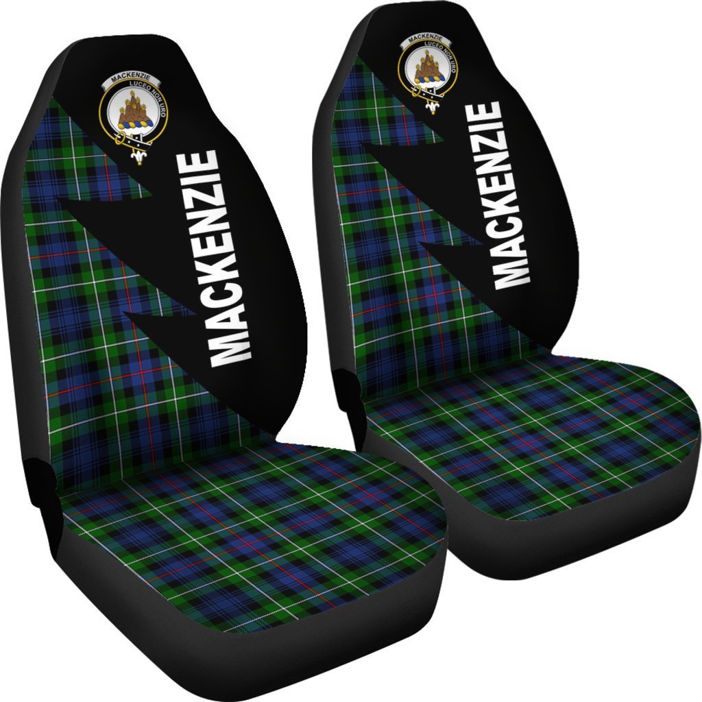 Mackenzie Family Modern Tartan Crest Car Seat Cover - Flash Style