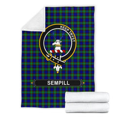 Sempill (or Semple) Family Tartan Crest Blanket - 3 Sizes