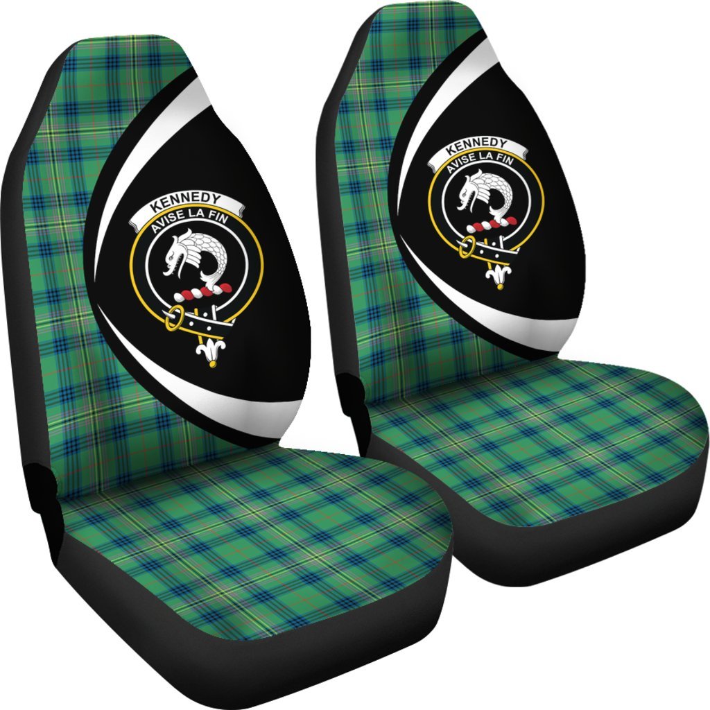 Kennedy Ancient Tartan Crest Circle Car Seat Cover