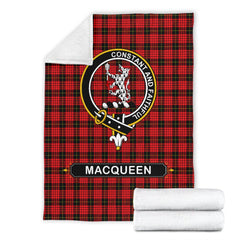 MacQueen Family Tartan Crest Blanket - 3 Sizes