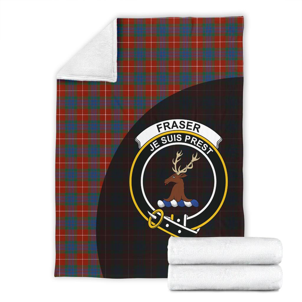 Fraser Ancient Tartan Crest Blanket Wave Style