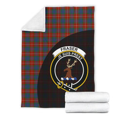 Fraser Ancient Tartan Crest Blanket Wave Style