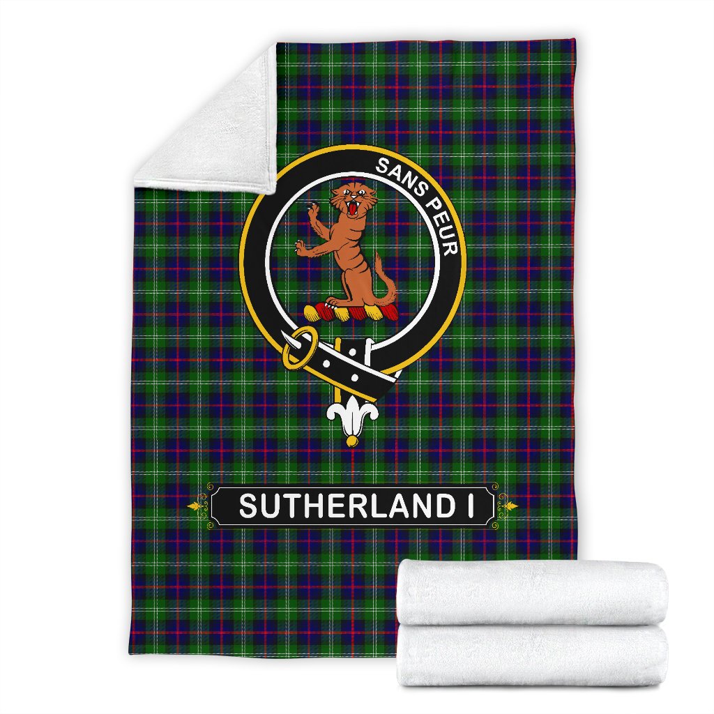 Sutherland Tartan Crest Blankets