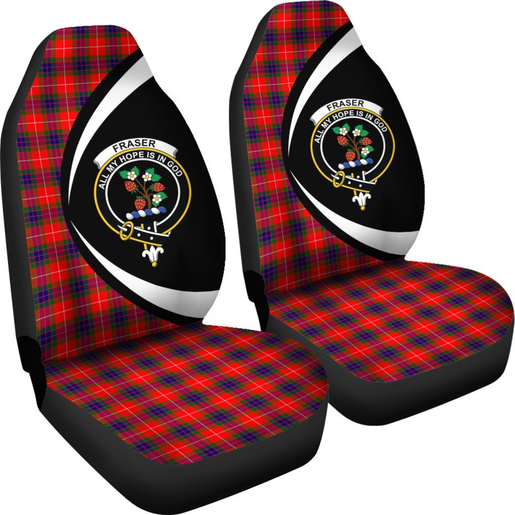 Fraser Modern Tartan Crest Circle Car Seat Cover