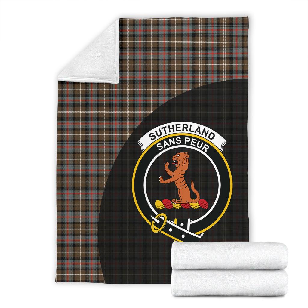 Sutherland Weathered Tartan Crest Blanket Wave Style