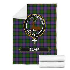 Blair Family Tartan Crest Blanket - 3 Sizes