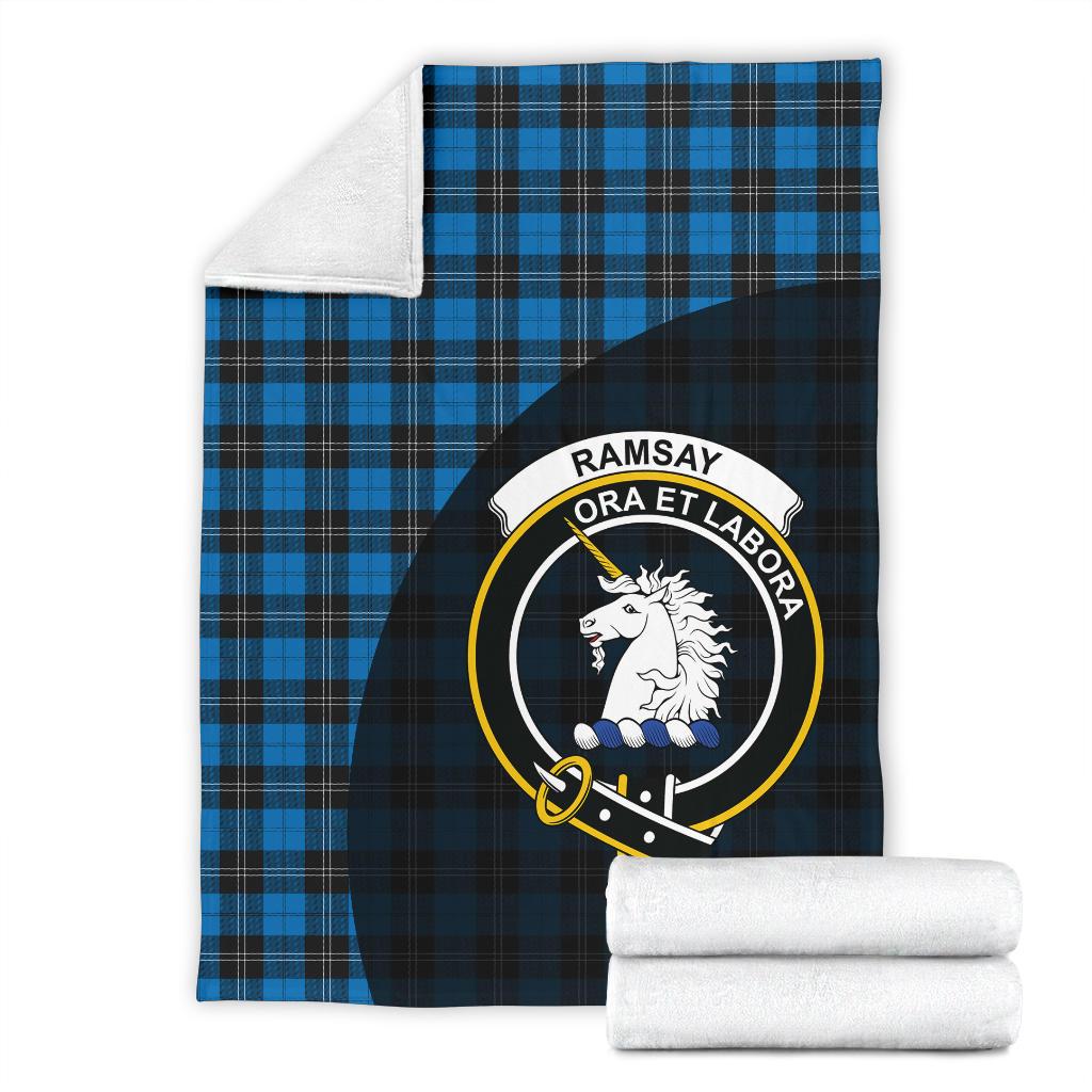 Ramsay Blue Ancient Tartan Crest Blanket - 3 Sizes
