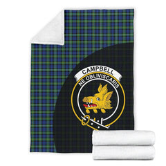 Campbell Argyll Ancient Tartan Crest Blanket Wave Style