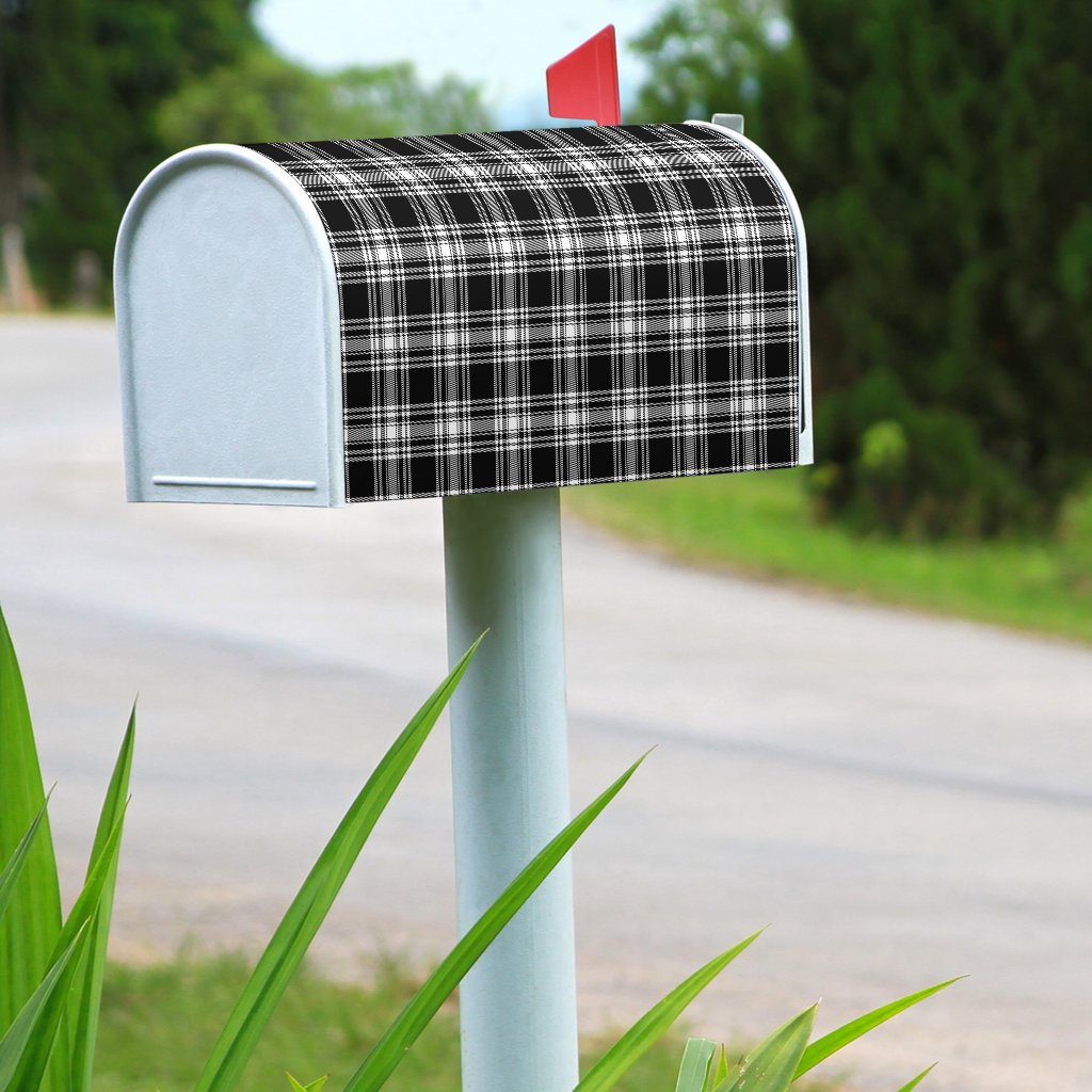 Menzies Black & White Modern Tartan Mailbox