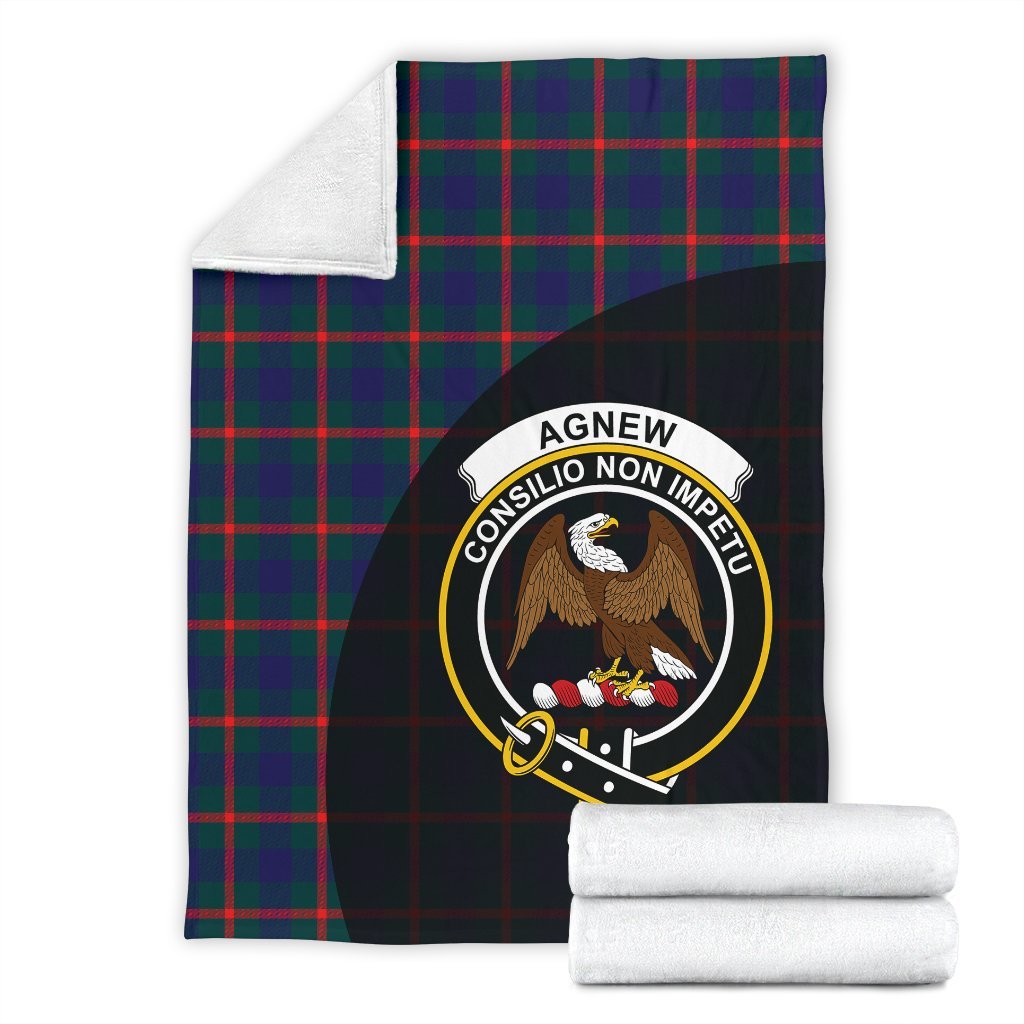 Agnew Modern Tartan Crest Blanket Wave Style