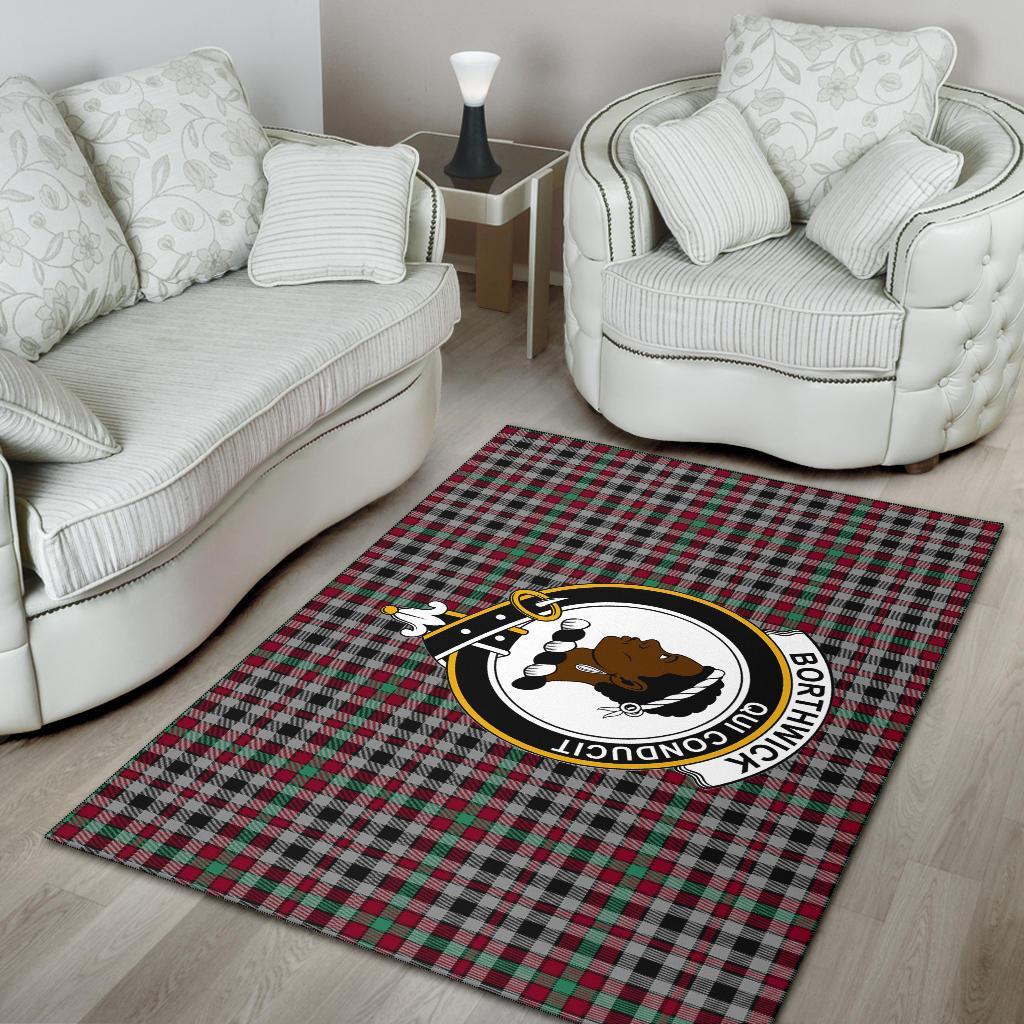 Borthwick Tartan Crest Area Rug