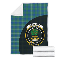 Hamilton Hunting Ancient Tartan Crest Blanket Wave Style