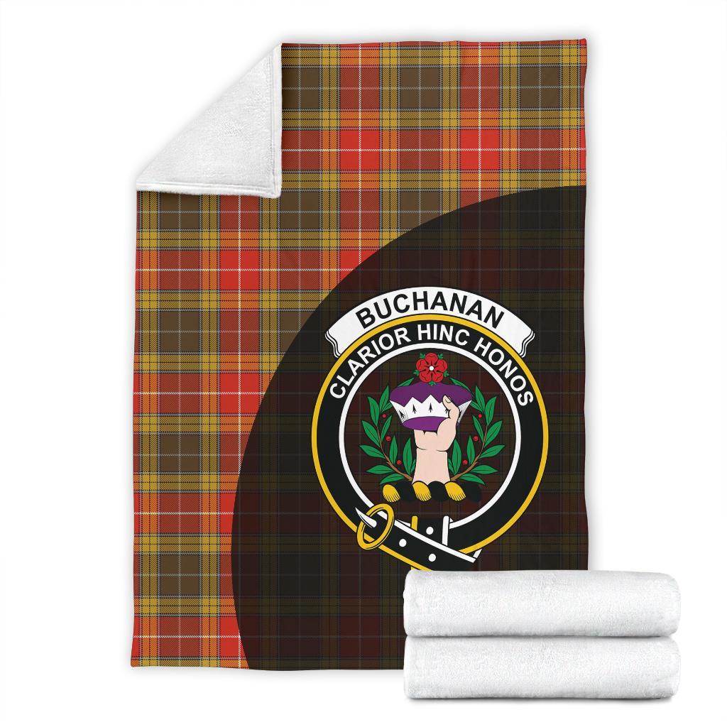 Buchanan Old Set Weathered Tartan Crest Blanket Wave Style