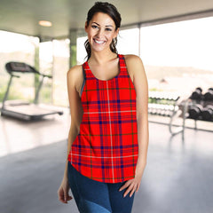 Rose Modern Tartan Women Racerback Tank Top