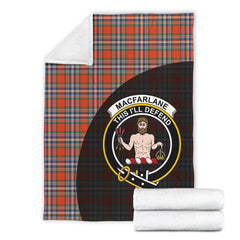 MacFarlane Ancient Tartan Crest Blanket Wave Style