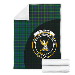 Stewart Hunting Modern Tartan Crest Blanket Wave Style